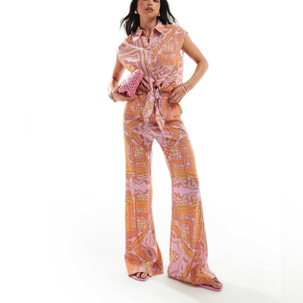Mango Farrah Paisley Trousers